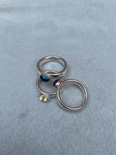 Load image into Gallery viewer, Single stone chunky silver band ring with oval cabochon stone