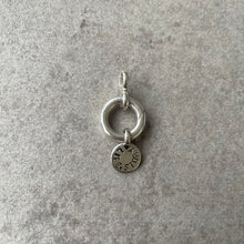 Load image into Gallery viewer, LifeStory &quot;starter&quot;, 15mm diameter chunky silver bale to hold charms, 7mm bale to hold chain, 10mm flat round silver disc with the lettering &quot;LIFESTORY&quot; around the circumference
