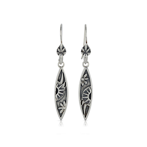 SILVER MARQUISE EARRINGS - Amabis