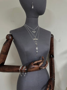 SILVER BUG DROP EARRINGS