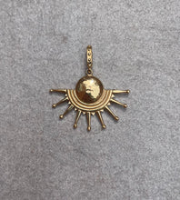 Load image into Gallery viewer, Gold plated silver sunburst

