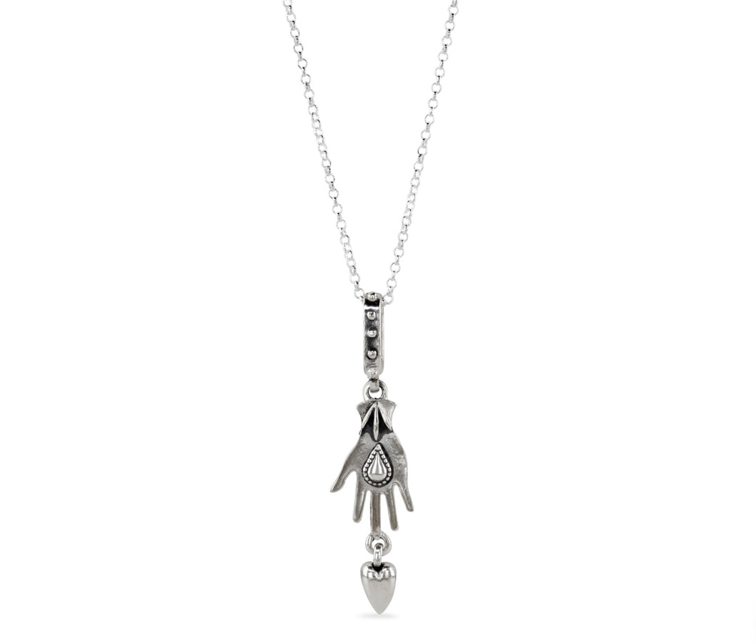 Hand with heart dangle