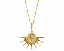 Load image into Gallery viewer, Gold plated silver sunburst
