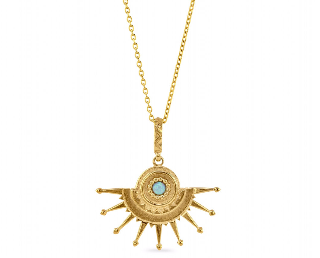 Gold plated silver sunburst