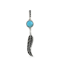 Load image into Gallery viewer, Feather and stone drop pendant
