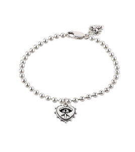 Double heart ball bracelet