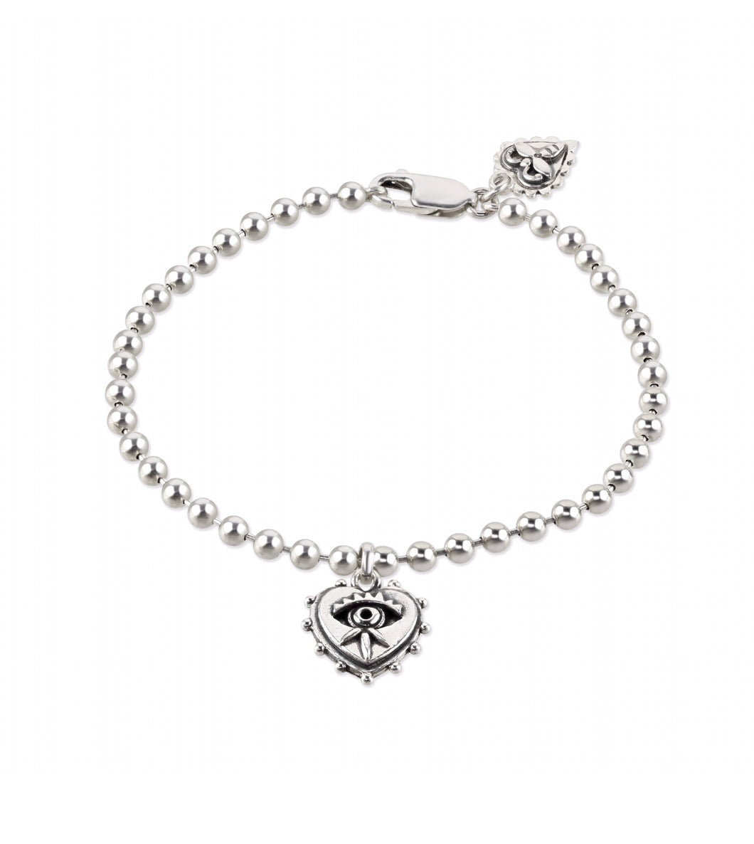 Double heart ball bracelet