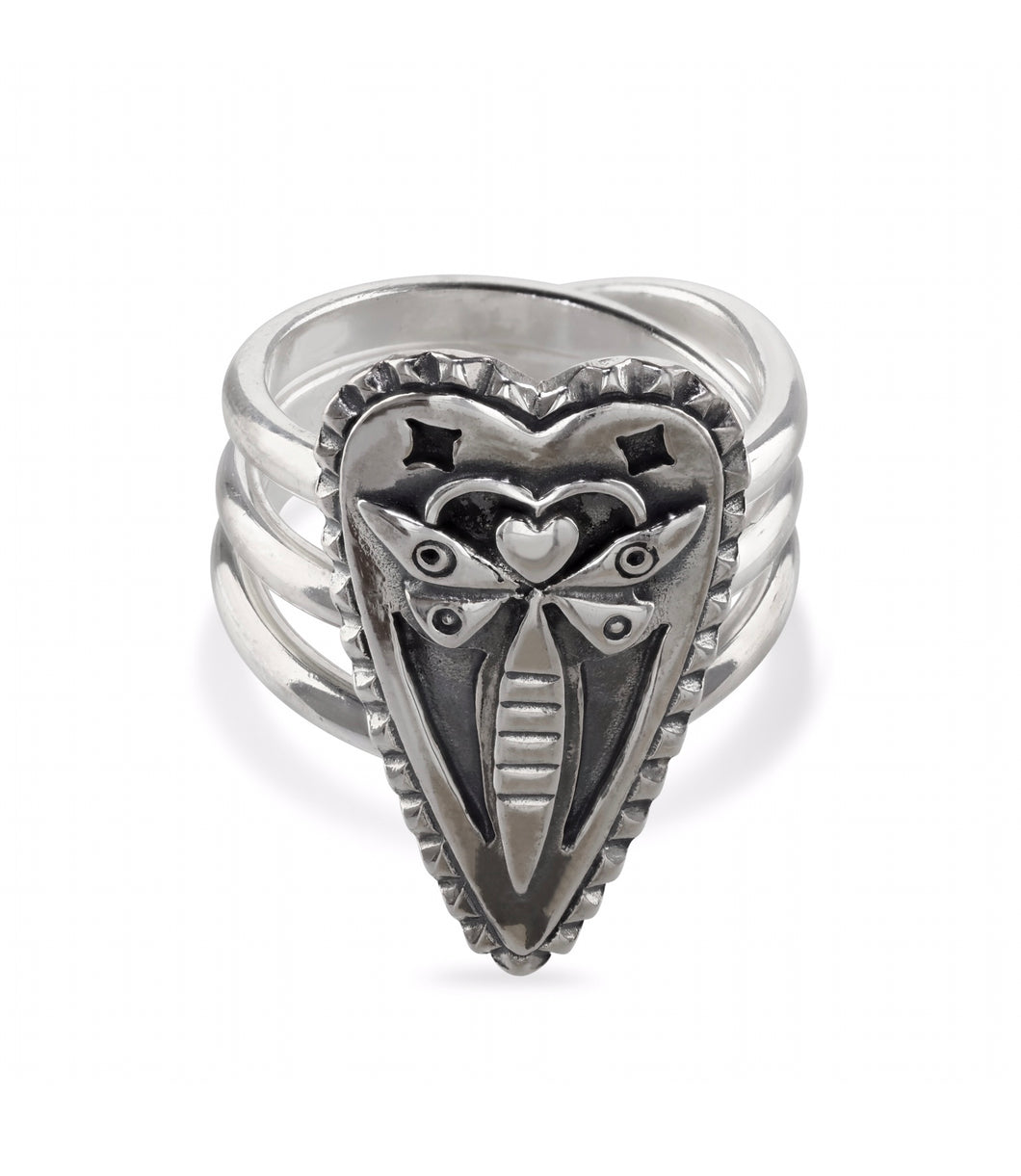 Dragonfly heart ring