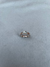 Load image into Gallery viewer, Single stone chunky silver band ring with oval cabochon stone
