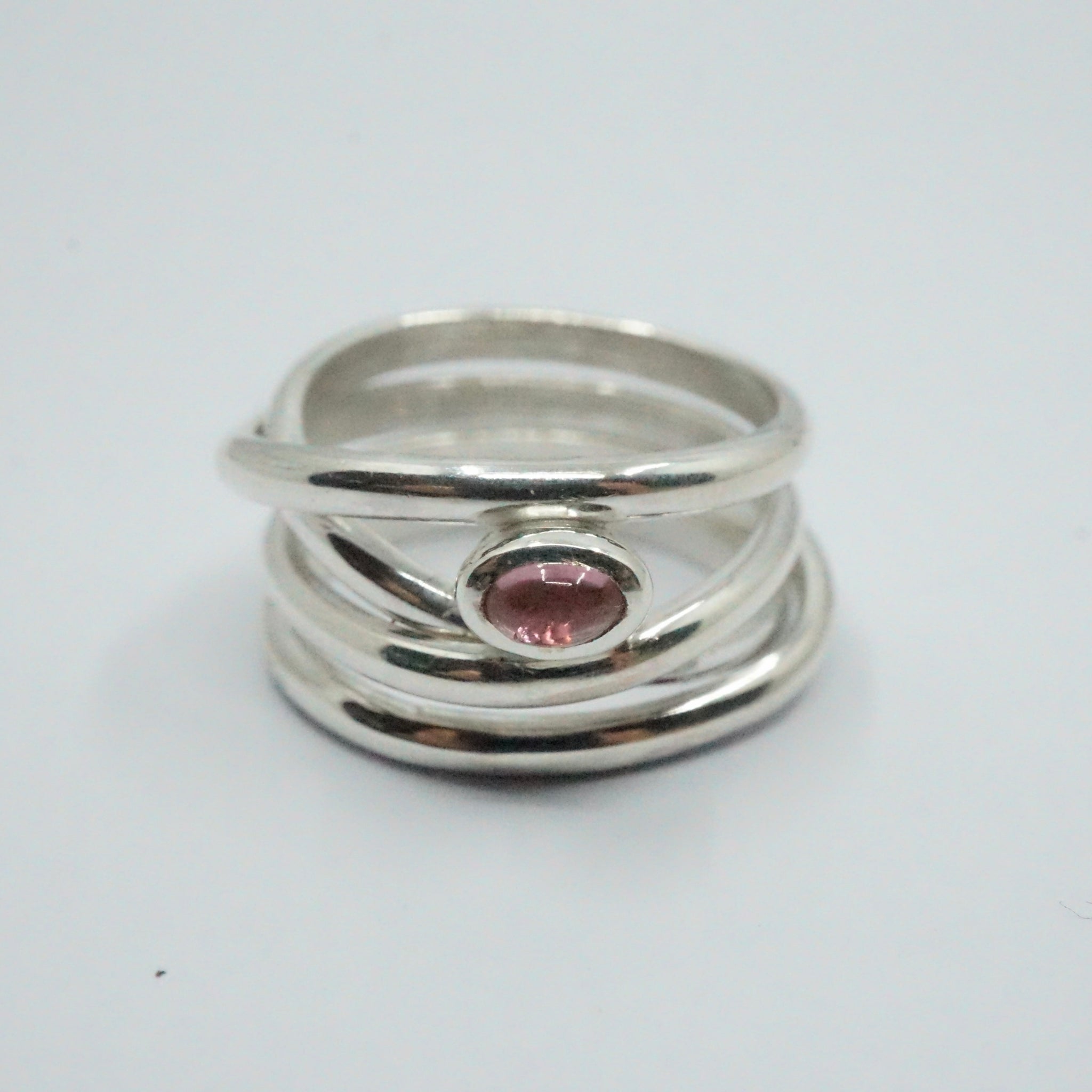 Nest ring four strand with pink tourmaline β Amabis