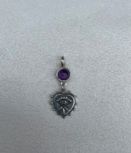 Load image into Gallery viewer, Eye heart pendant with stone
