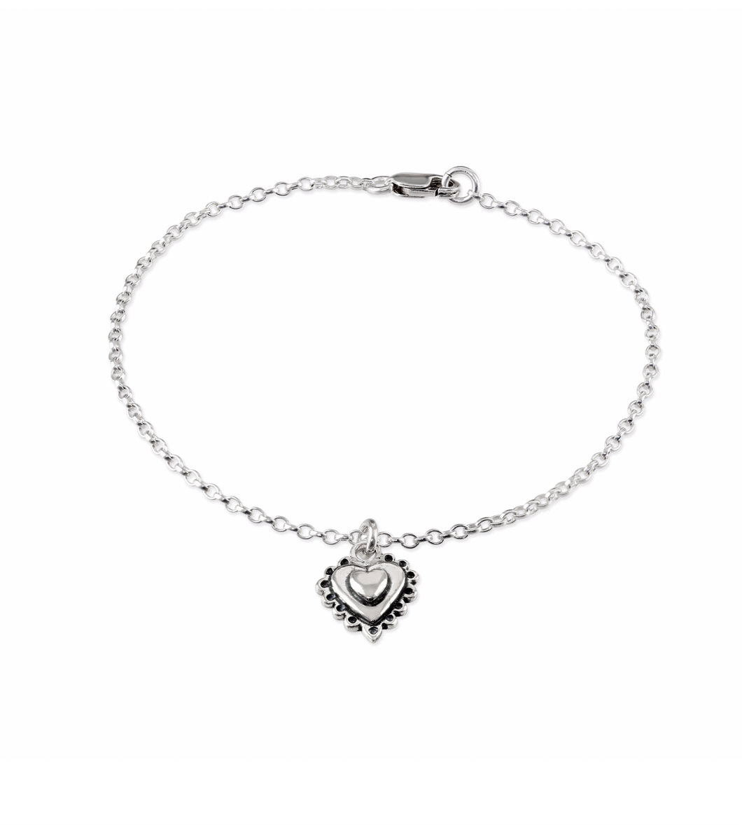 Tiny bug heart bracelet