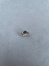 Load image into Gallery viewer, Single stone chunky silver band ring with oval cabochon stone
