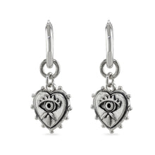 Load image into Gallery viewer, Medium heart on hoop earring
