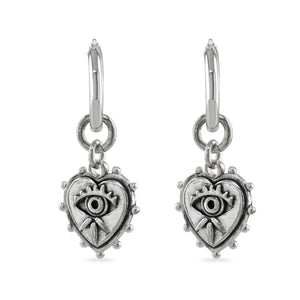 Medium heart on hoop earring