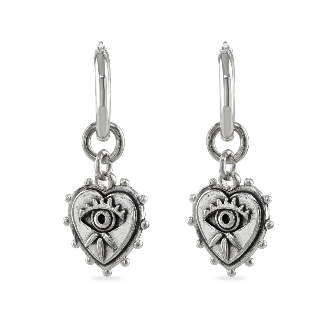 Medium heart on hoop earring
