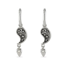 Load image into Gallery viewer, Yin yang and heart hoop earrings
