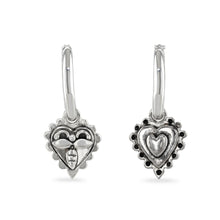 Load image into Gallery viewer, Small heart on hoop earrings
