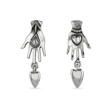 Load image into Gallery viewer, Hand stud with heart drop

