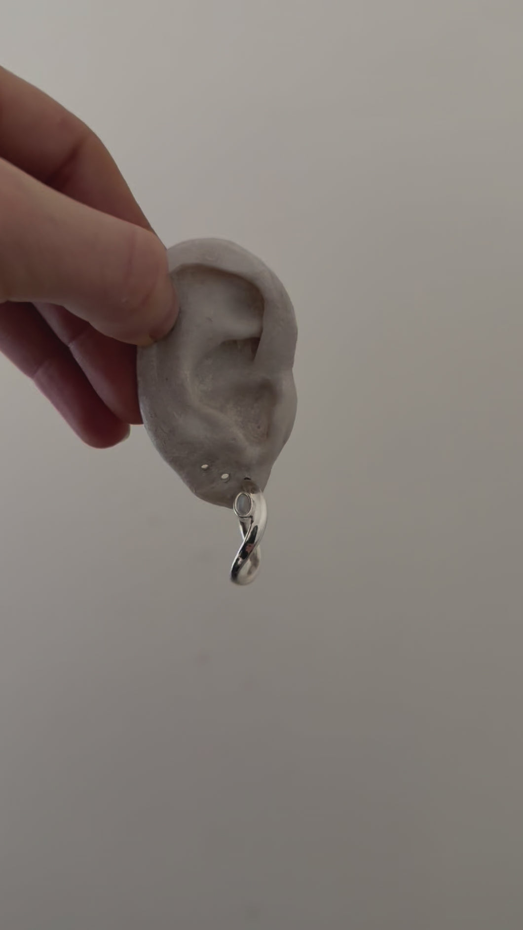 Wave hoop earrings with moonstone