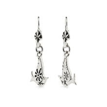 Load image into Gallery viewer, SILVER BIRD ON HOOK EARRINGS - Amabis
