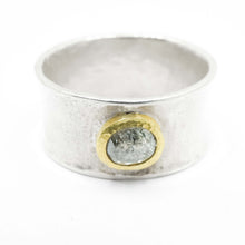 Load image into Gallery viewer, SILVER RING WITH SALT AND PEPPER DIAMOND
