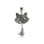 Load image into Gallery viewer, CAT AND BIRD PENDANT - Amabis
