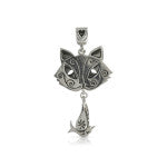 CAT AND BIRD PENDANT - Amabis