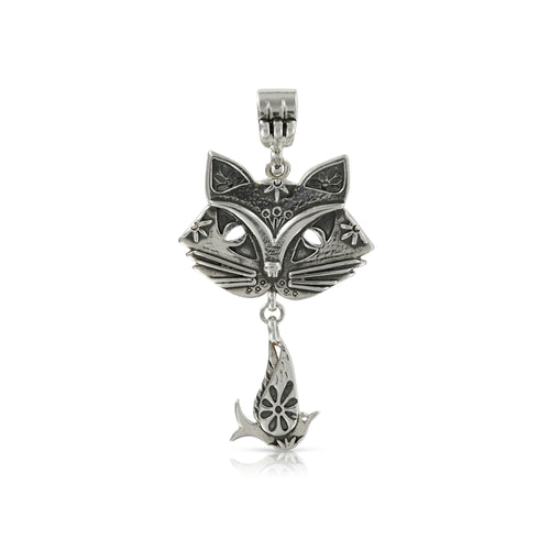 CAT AND BIRD PENDANT - Amabis