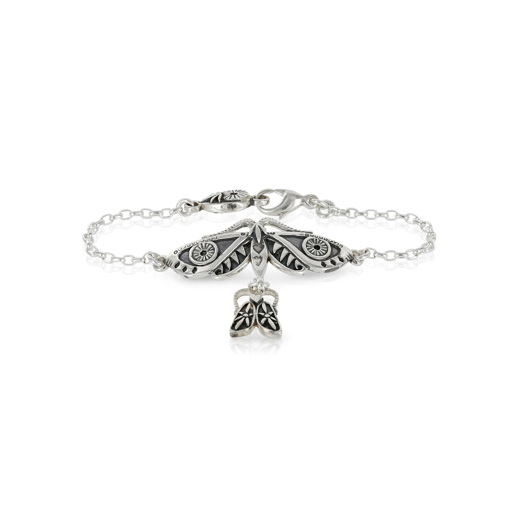 SILVER MOTH AND BUG BRACELET - Amabis