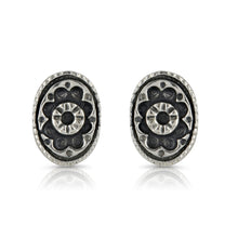 Load image into Gallery viewer, SILVER OVAL STUD EARRINGS - Amabis
