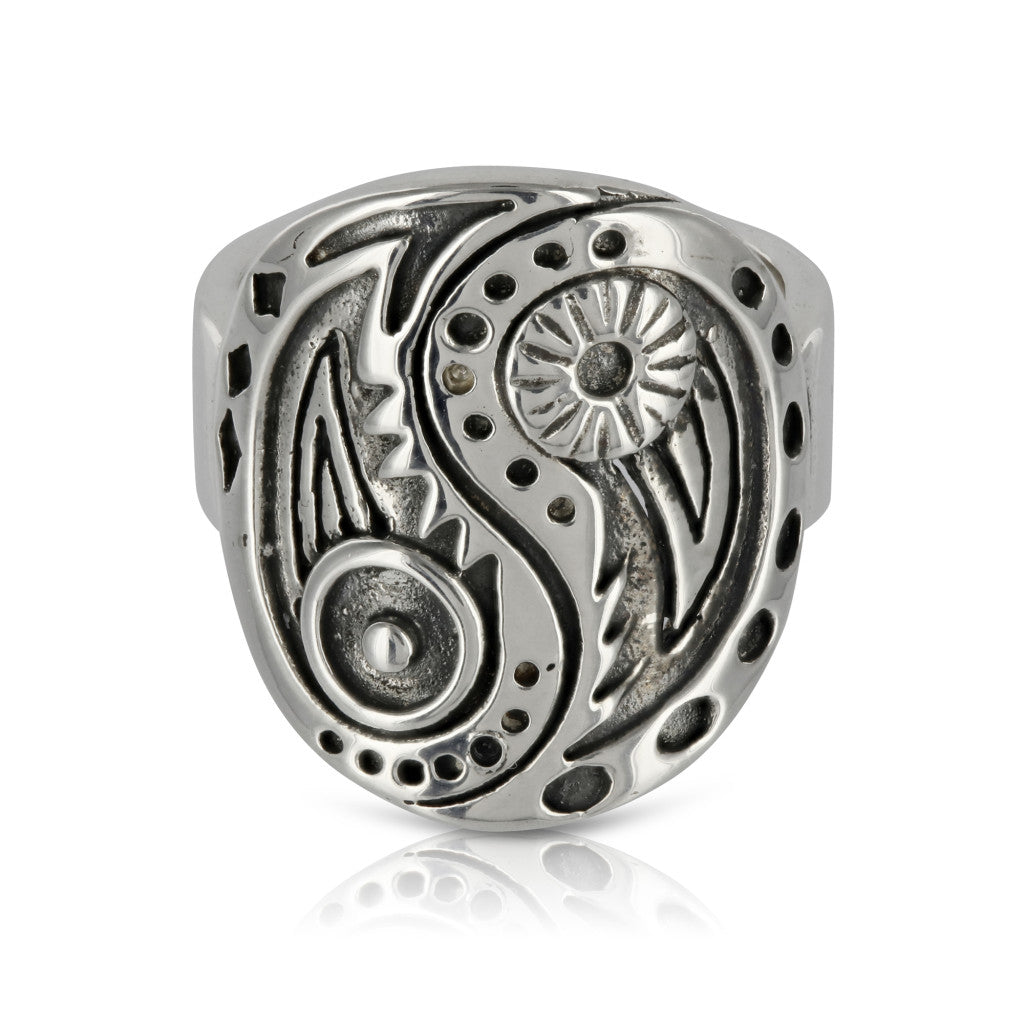 SILVER YIN YANG RING - Amabis