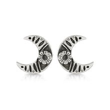 Load image into Gallery viewer, SILVER MOON STUD EARRINGS - Amabis
