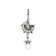 Load image into Gallery viewer, MOON AND STAR PENDANT WITH MOTH DETAIL - Amabis
