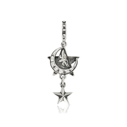 MOON AND STAR PENDANT WITH MOTH DETAIL - Amabis