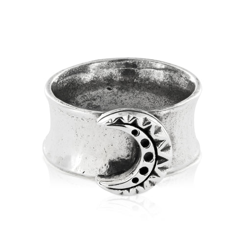 SILVER MOON RING - Amabis