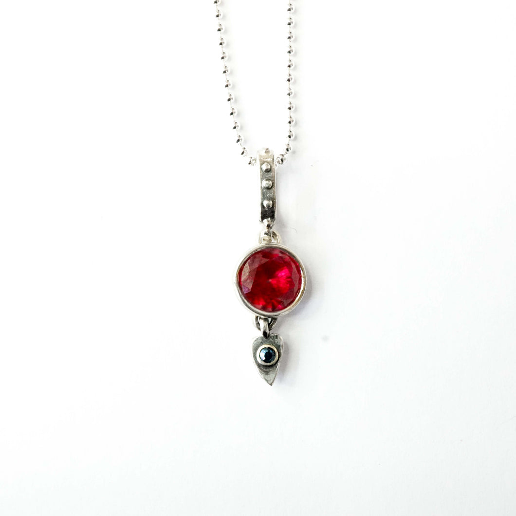 RUBY PENDANT & BLUE CRYSTAL