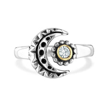 Load image into Gallery viewer, SILVER AND GOLD MOON RING - Amabis
