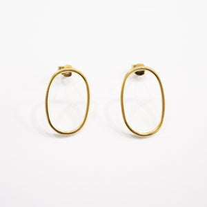 GOLD OPEN OVAL DROPS