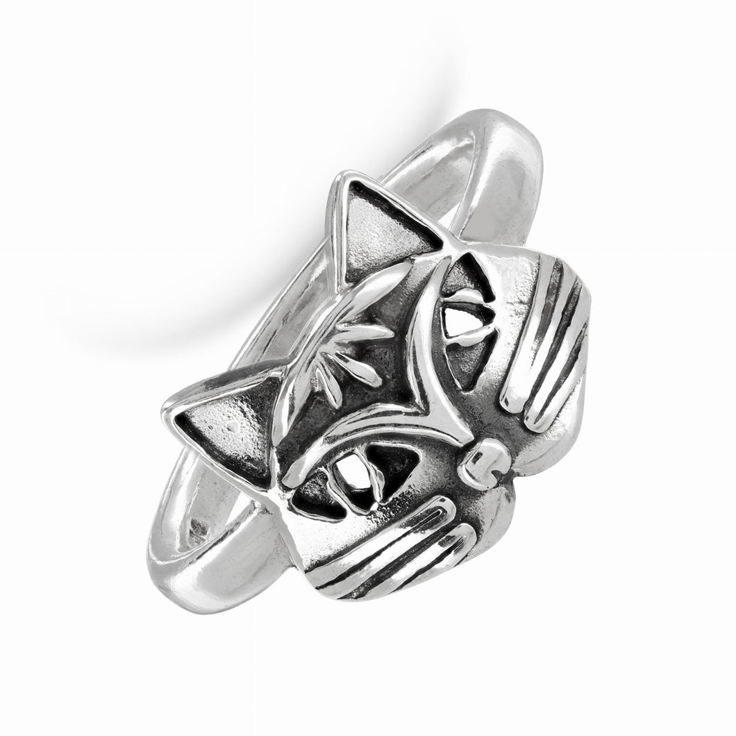 SILVER CAT RING - Amabis