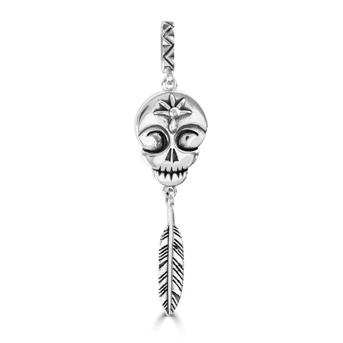 SKULL PENDANT WITH FEATHER - Amabis