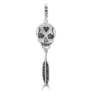 SKULL PENDANT WITH FEATHER - Amabis