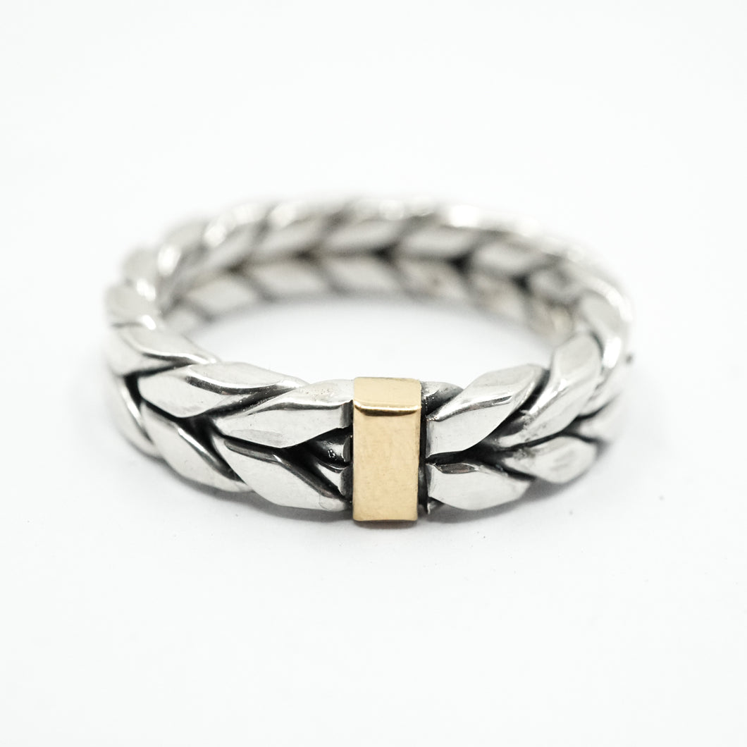 GOLD AND SILVER PLAIT RING