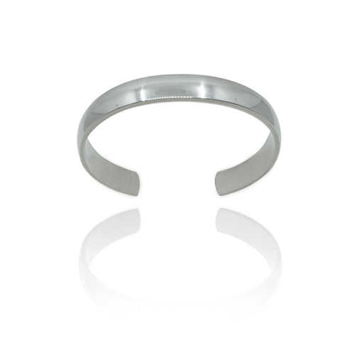 D Shape Silver Torque Bangle - Amabis