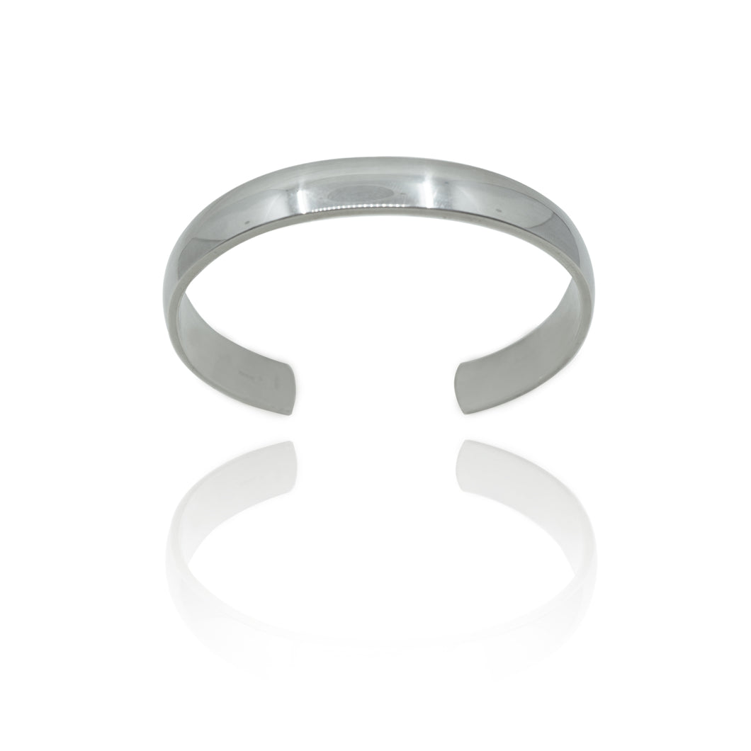 D Shape Silver Torque Bangle - Amabis